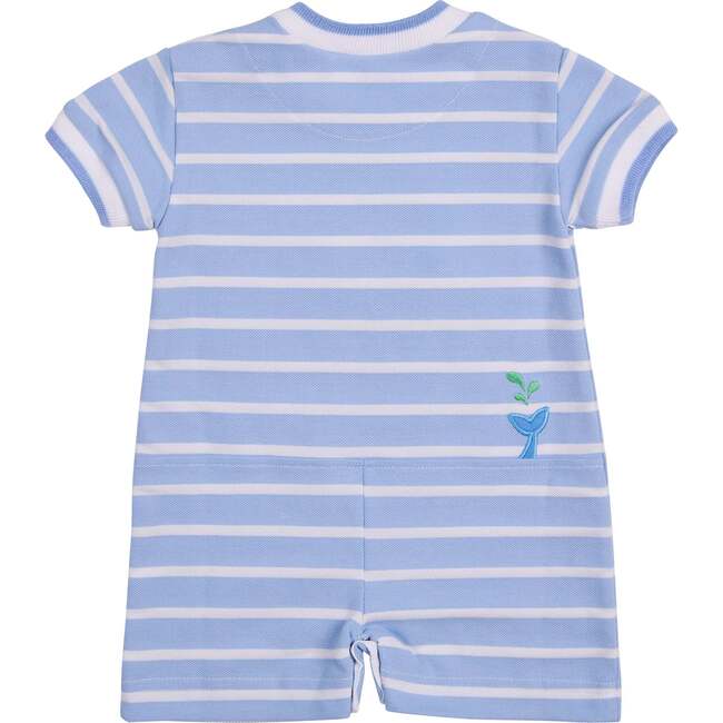 Stripe Knit Shortall With Whale - Rompers - 2