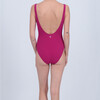 Women's Borneo V-Neck Open Back One-Piece Swimsuit, Fushia Terry - One Pieces - 3