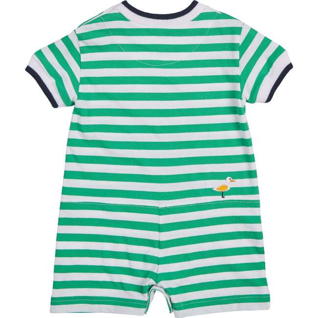 Stripe Knit Shortall With Turtle & Boat - Rompers - 2