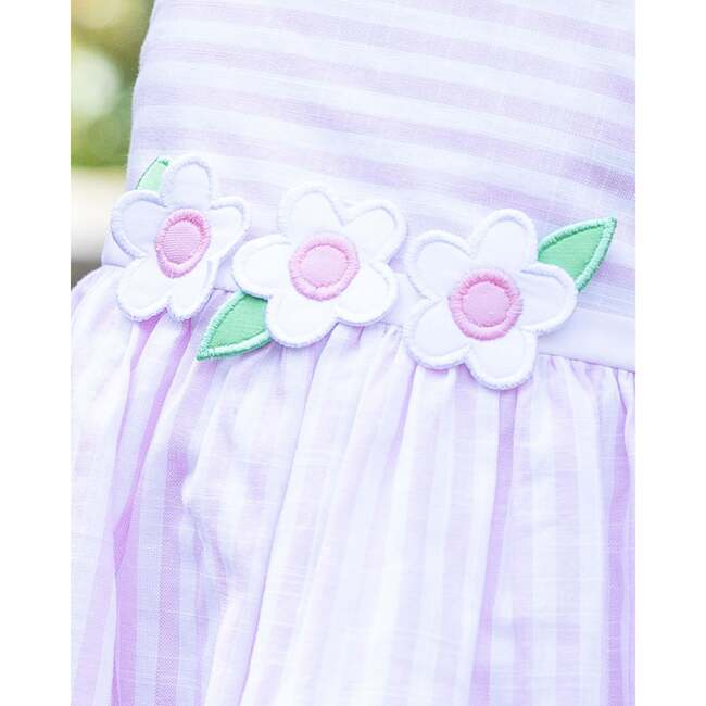 Linen-Look Stripe Dress With Flowers and Bloomer - Dresses - 2