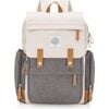 Birch Large Zipper Diaper Backpack, Cream - Diaper Bags - 1 - thumbnail