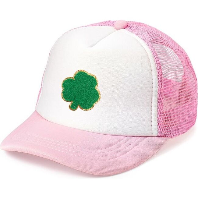 Shamrock Patch St. Patrick's Day Trucker Hat, Pink