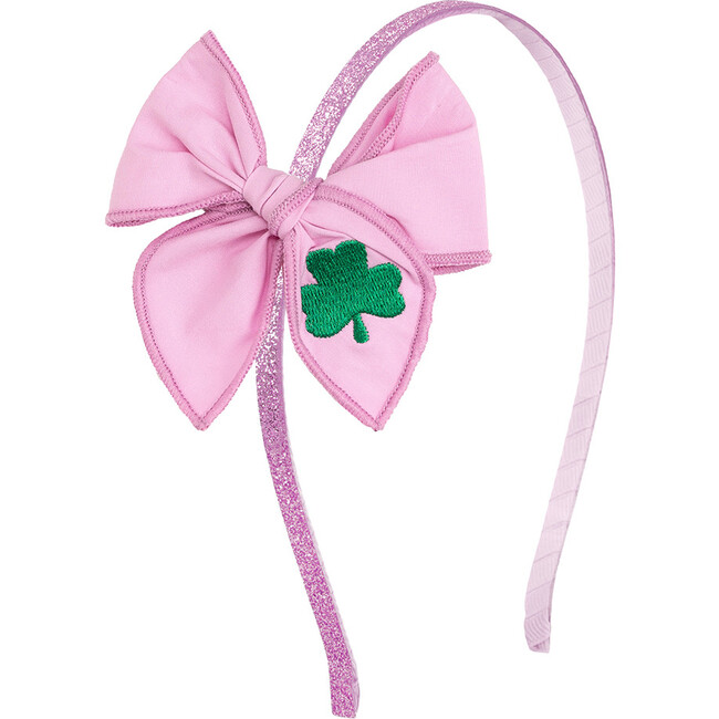 Shamrock St. Patrick's Day Coquette Bow Headband, Pink