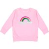 Rainbow Sequin Patch Sweatshirt, Pink - Sweatshirts - 1 - thumbnail