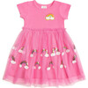 Magical Rainbow Short Sleeve Tutu Dress, Pink - Dresses - 1 - thumbnail