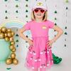 Magical Rainbow Short Sleeve Tutu Dress, Pink - Dresses - 2