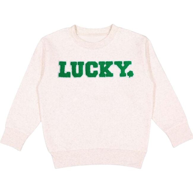 Lucky Varsity Patch St. Patrick's Day Sweatshirt, Natural