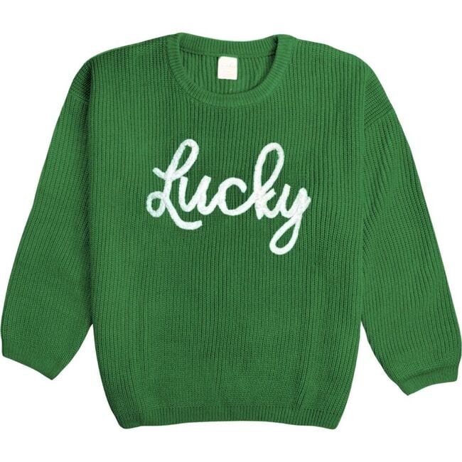 Lucky St. Patrick's Day Knit Adult Sweater, Green