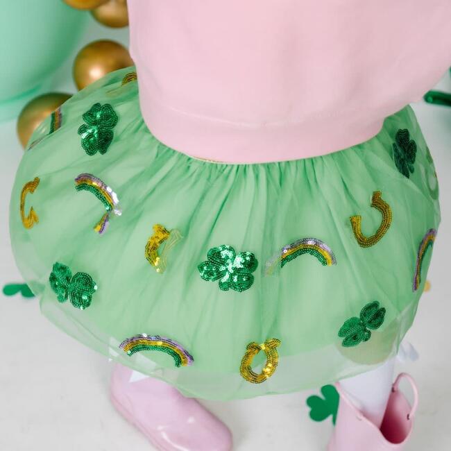 Lucky Sequin St. Patrick's Day Tutu, Green - Tutus - 2