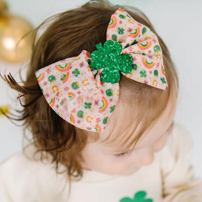 Lucky Doodle St. Patrick's Day Tulle Bow Baby Headband, Multi - Headbands - 3