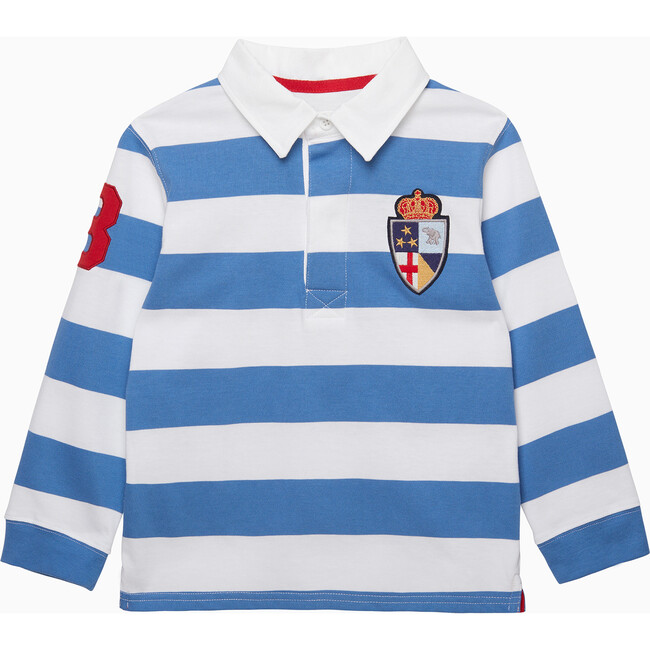 Nicholas Rugby Shirt, Blue And White Stripe