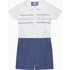 Little The Smocked Rupert Set, French Navy - Mixed Apparel Set - 1 - thumbnail