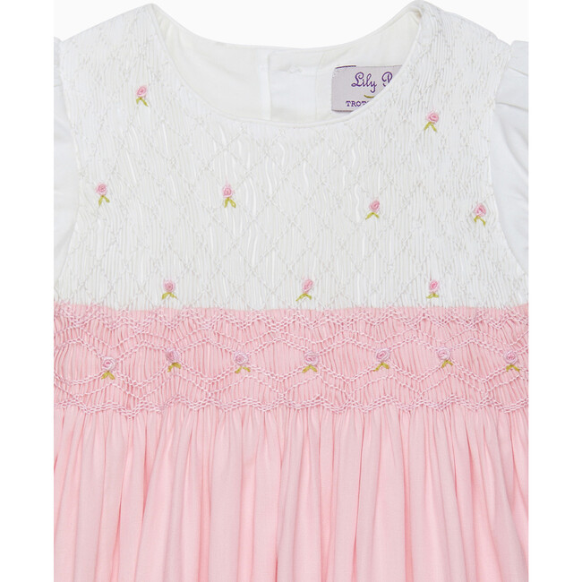 Rose Handsmocked Dress, Pink - Dresses - 3
