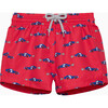 Little Sebastian Car Swimshort, Red - Swim Trunks - 1 - thumbnail