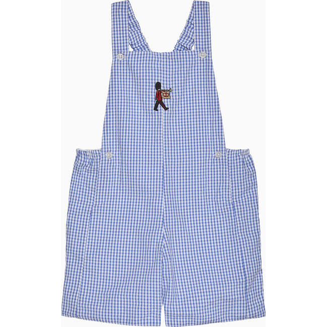 Little Alexander Guardsman Bib Shorts, Pale Blue Gingham