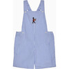 Little Alexander Guardsman Bib Shorts, Pale Blue Gingham - Rompers - 1 - thumbnail