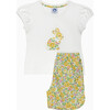 Liberty Print Betsy Bunny Applique Jersey Pj Set, Yellow Betsy - Pajamas - 1 - thumbnail
