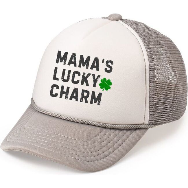 Mama's Lucky Charm St. Patrick's Day Trucker Hat, Grey