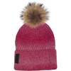 Ombre Knit Hat With Faux Fur Pom, Pink - Hats - 1 - thumbnail