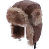 Faux Fur Trapper Hat, Dark Brown - Hats - 2