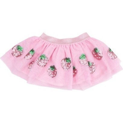 Tutu Skirt, Strawberry Swiss Dot