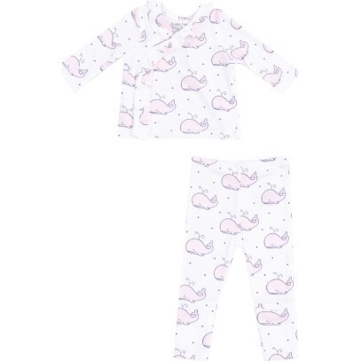 Take Me Home Set with Roll Over Cuff Pant, Bubbly Whale Pink