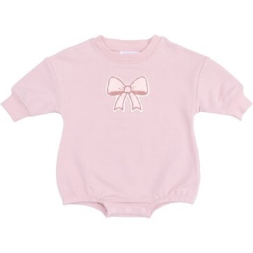 Sweatshirt Bubble with Chenille Patch, Bows French Terry