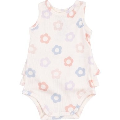 Ruffle Tank Bubble, Daisy Pop, Ivory