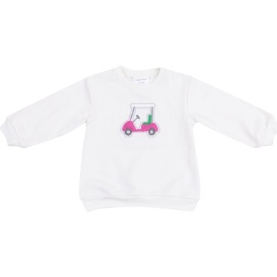 Oversize Sweatshirt with Applique, Golf Cart French Terry, White