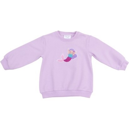 Oversize Sweatshirt with Applique, Mermaid, Purple