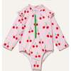 UPF 50+ Recycled Polyester Cherry Baby Zipped Rashguard Onepiece - One Pieces - 1 - thumbnail