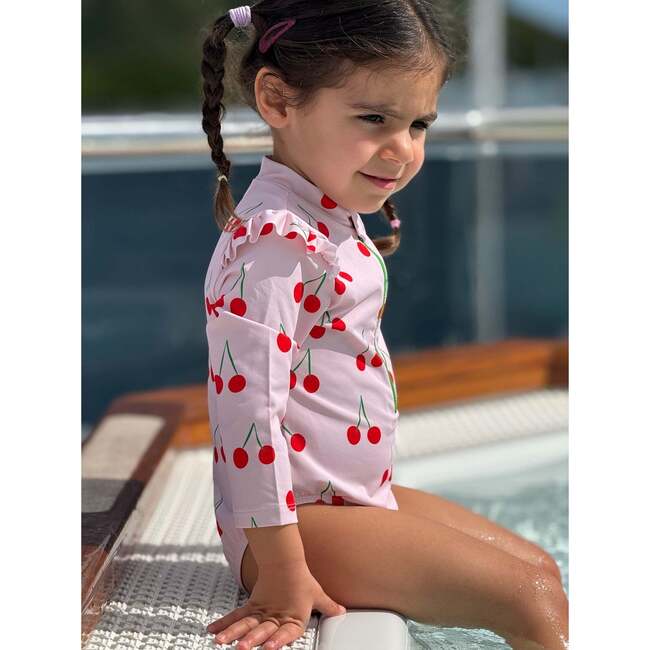 Recycled Swim Cherries Kid Zipped Rashguard - One Pieces - 2