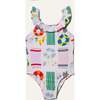 Recycled Swim Beach Print Kid Ruffle - One Pieces - 1 - thumbnail