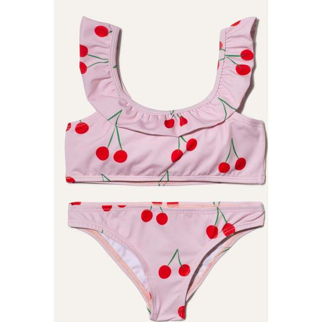 Recycled Swim Cherries Kid Ruffle Bikini