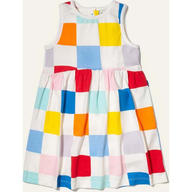 Recycled Cotton Checkered Kid Tank Dress