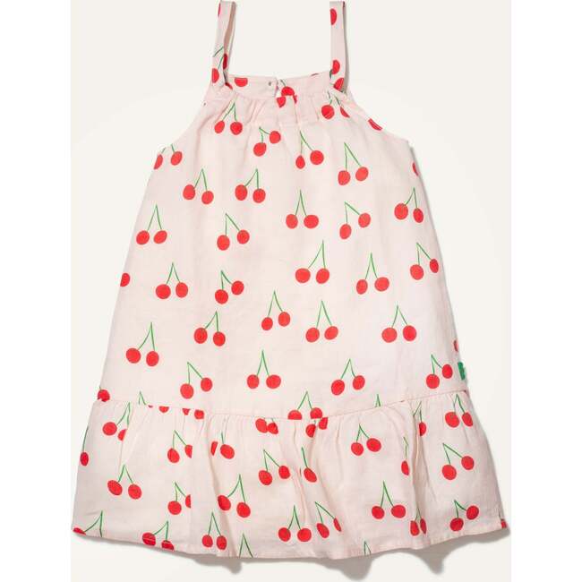 Linen Cherries Strappy Kid Dress - Dresses - 1