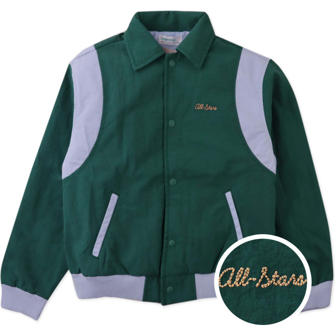 Keanu Varsity Jacket, Green - Jackets - 1