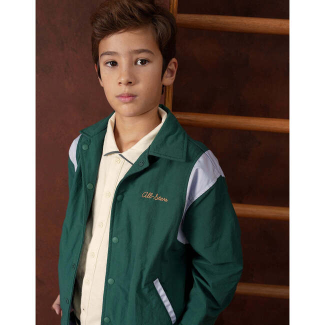 Keanu Varsity Jacket, Green - Jackets - 3