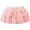 Baby Wilma Tiered Skorts With Ribbed Waistband, Peach - Skirts - 1 - thumbnail