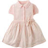 Baby Peggy Dress With Puff Sleeves And Belt, Peach - Dresses - 1 - thumbnail