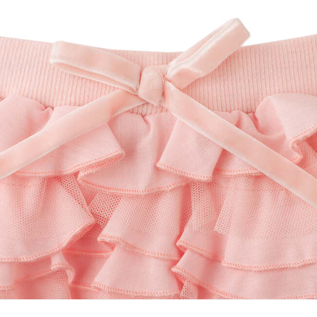 Baby Wilma Tiered Skorts With Ribbed Waistband, Peach - Skirts - 5