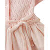 Baby Peggy Dress With Puff Sleeves And Belt, Peach - Dresses - 5