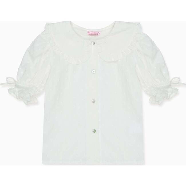 White Polka Dot Sarita Girl Shirt