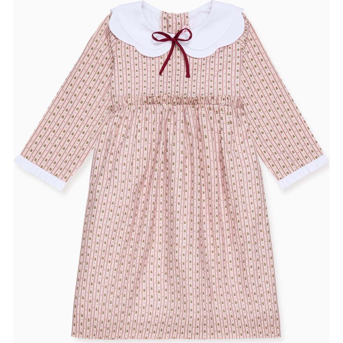 Pink Floral Stripe Alondra Girl Dress - Dresses - 1