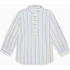 Sand Stripe Jazmin Cotton Long Sleeve Boy Shirt - T-Shirts - 1 - thumbnail