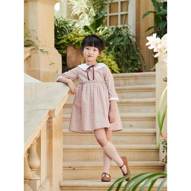 Pink Floral Stripe Alondra Girl Dress - Dresses - 2