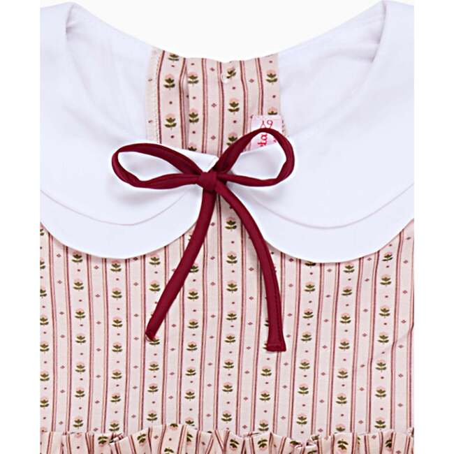 Pink Floral Stripe Alondra Girl Dress - Dresses - 4