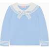 Dusty Blue Claudina Cotton Girl Jumper - Sweaters - 1 - thumbnail