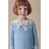 Dusty Blue Claudina Cotton Girl Jumper - Sweaters - 2