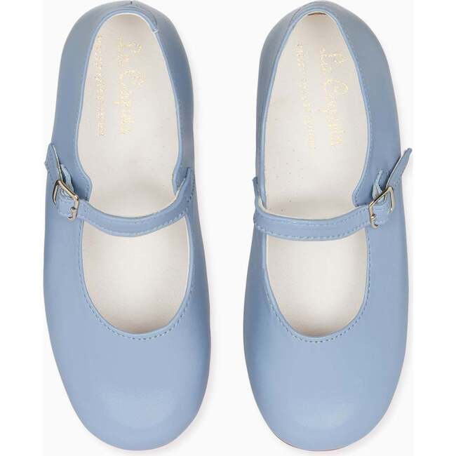 Dusty Blue Leather Girl Mary Jane Shoes